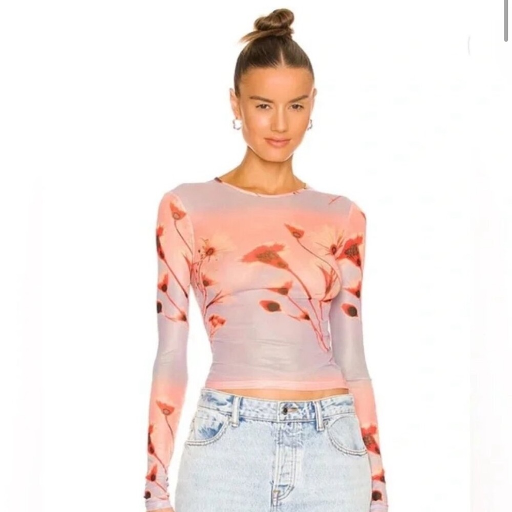 NWT MIAOU Power Mesh Long Sleeve in Sunrise Medium